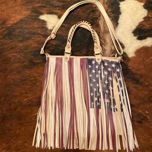 Heritage West American Flag Fringe Purse